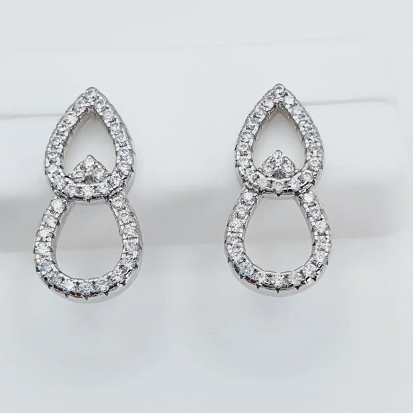 "925 Sterling Silver Cubic Zirconia Earrings,  U19254680 - Picture 9 of 11
